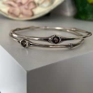 3 John Hardy Amethyst Sterling Silver Bamboo Bangles
